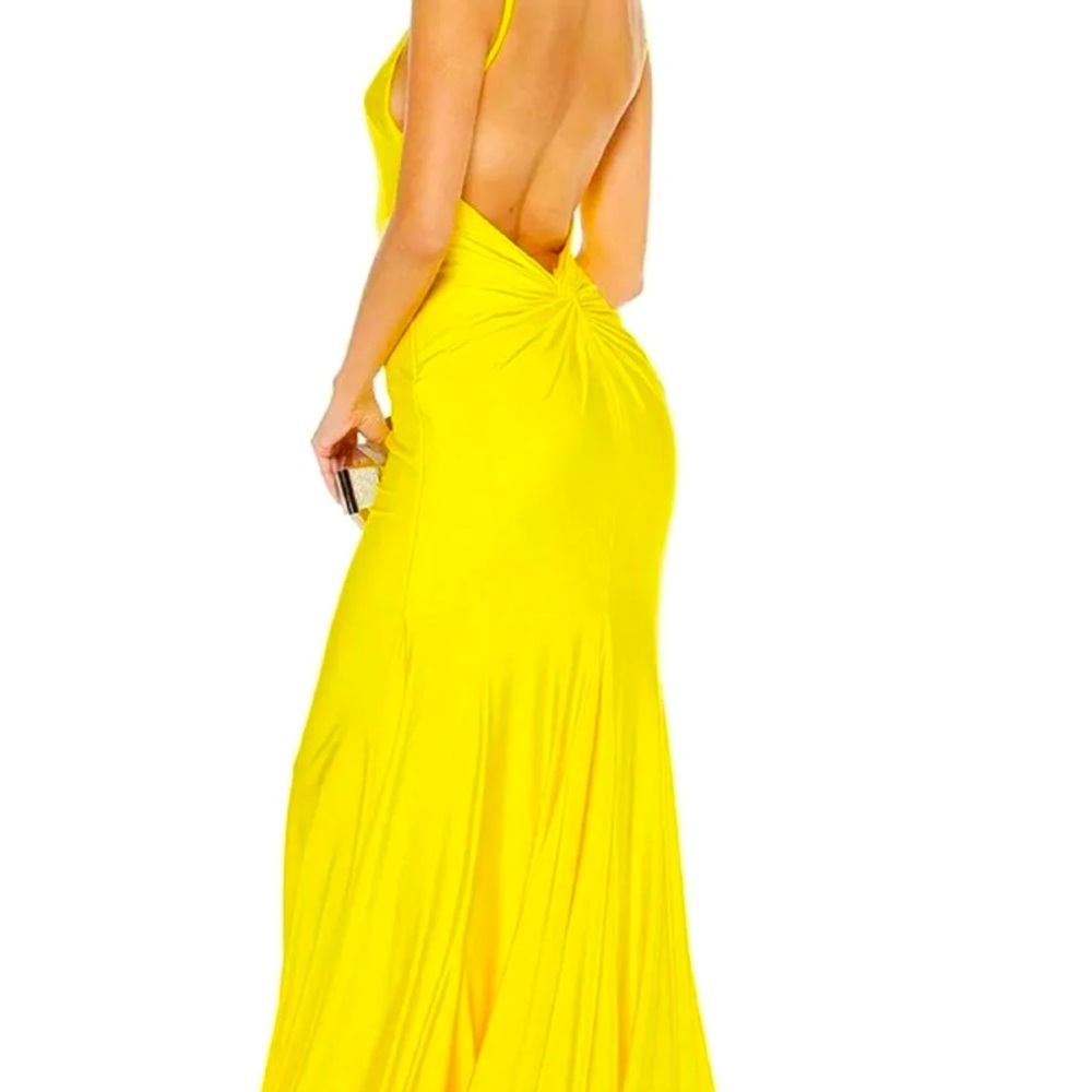 NWT Size 4 Bright yellow Alyce Paris 60773 jersey long formal  PROM gown  dress